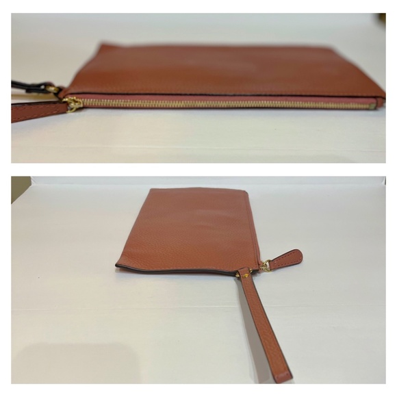 Michael Kors MK Large Brown Fulton Pebbled Wristlet / Clutch / Wallet - Picture 6 of 9